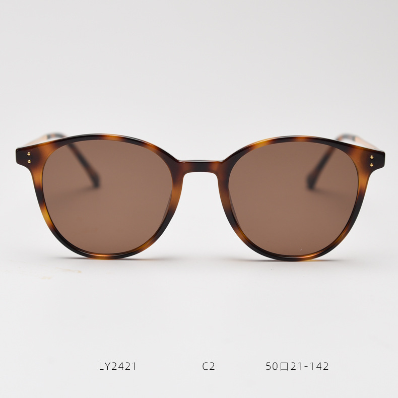 Retro Round Polarized Sunglasses Tortoiseshell Tr90 Unisex Style_voghion.com