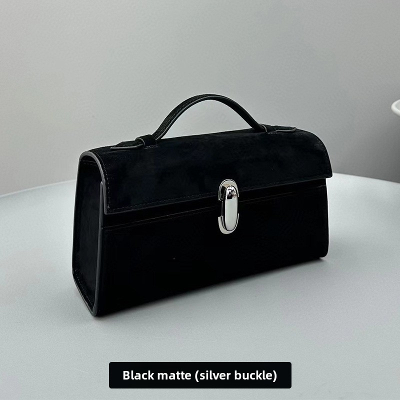 Retro Suede Handbag, Small Square Cowhide Shoulder Bag For Women_voghion.com