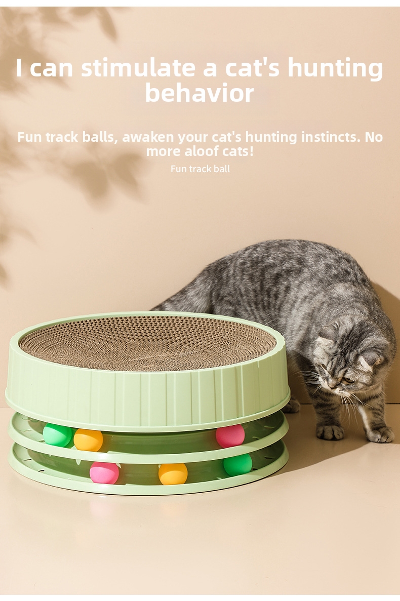 Rundes Katzenkratzmöbel Mit Spielschiene Für Katzen Und Kater_voghion.com
