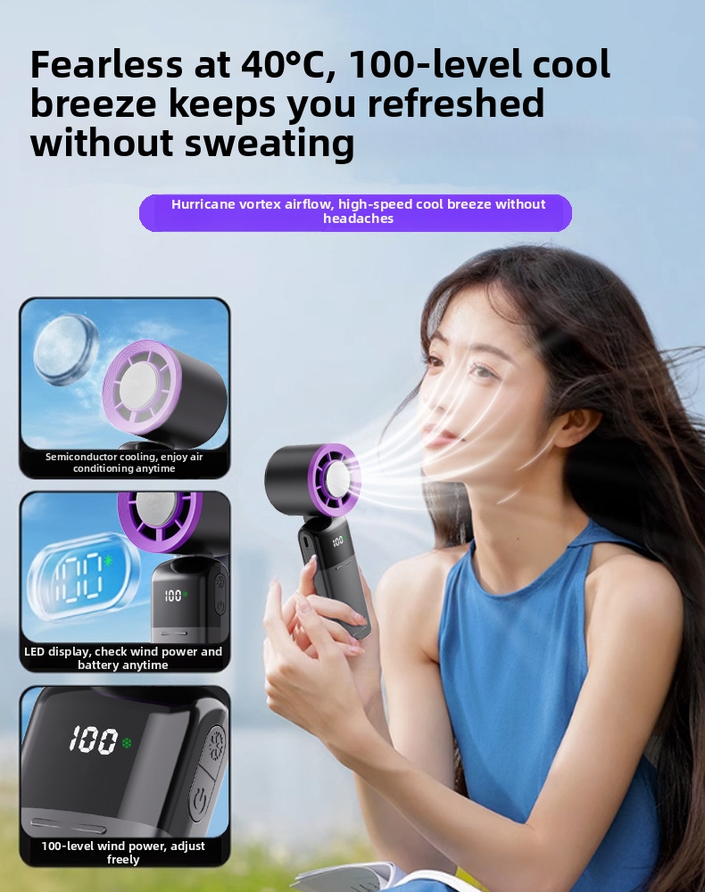 Handheld Cooling Fan Portable Turbo Mini Fan With 199 Speeds_voghion.com