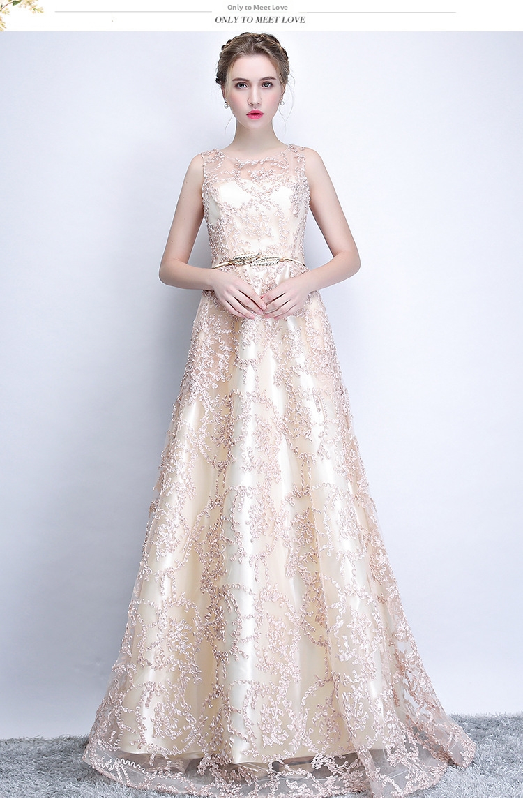 New 2026 Elegant Slimming Long Evening Gown for Women Spring Banquet Hostess Dress_ecoleips.com