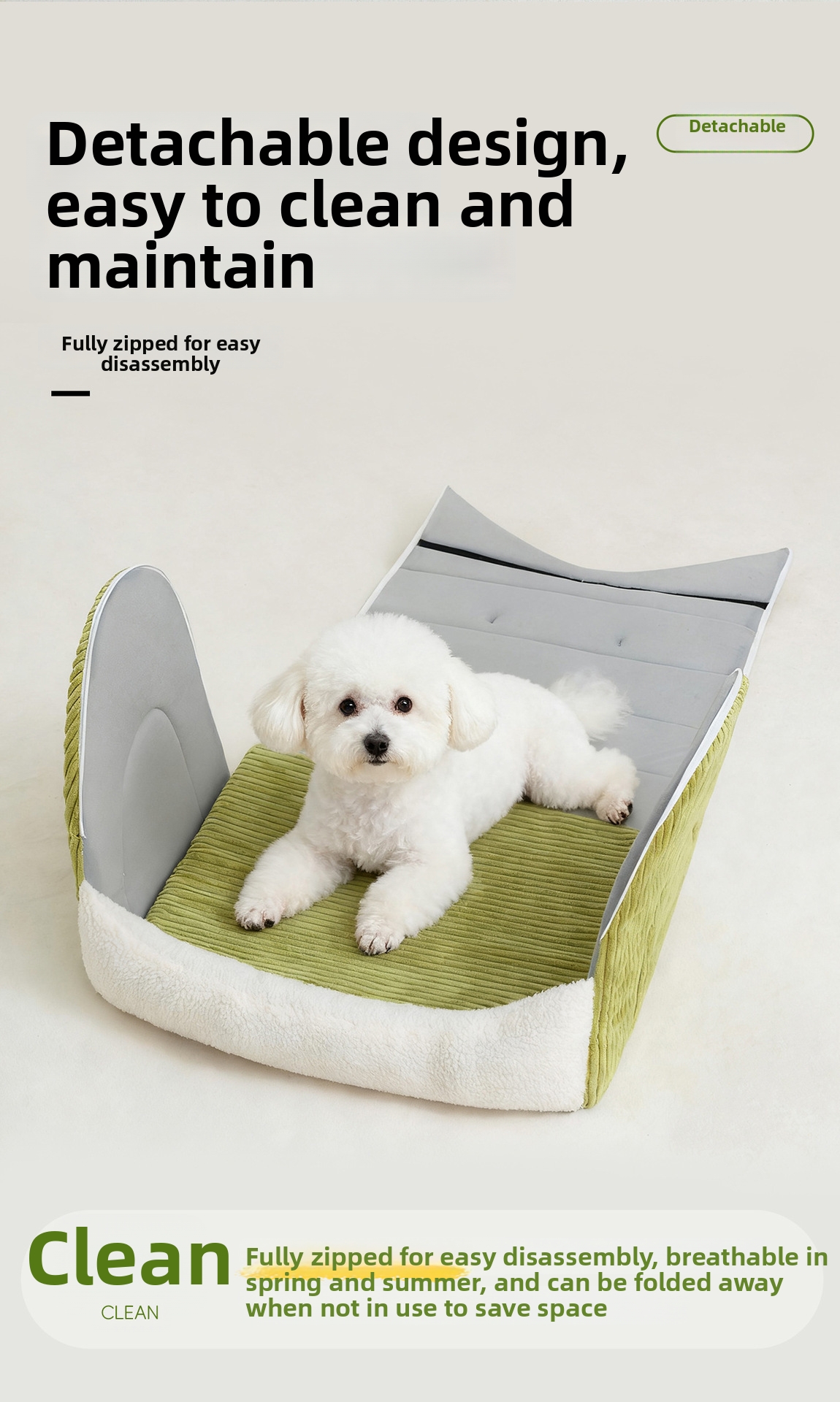 Warm Enclosed Dog Kennel For Medium And Large Breeds Washable Bed_voghion.com