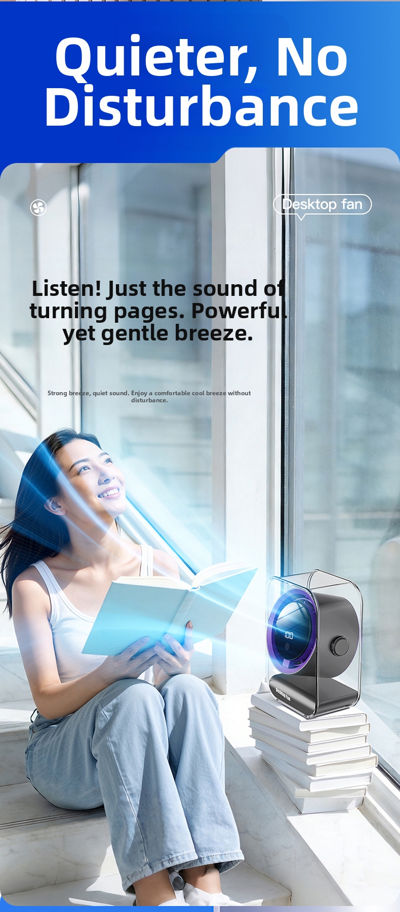 Leiser Mini Tischventilator Usb Wiederaufladbar Für Büro_voghion.com
