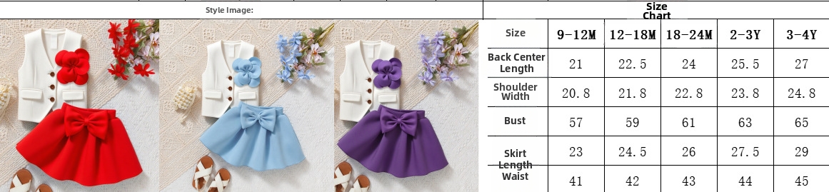 Completo canotta e gonna per bimba stile estivo senza maniche_voghion.com