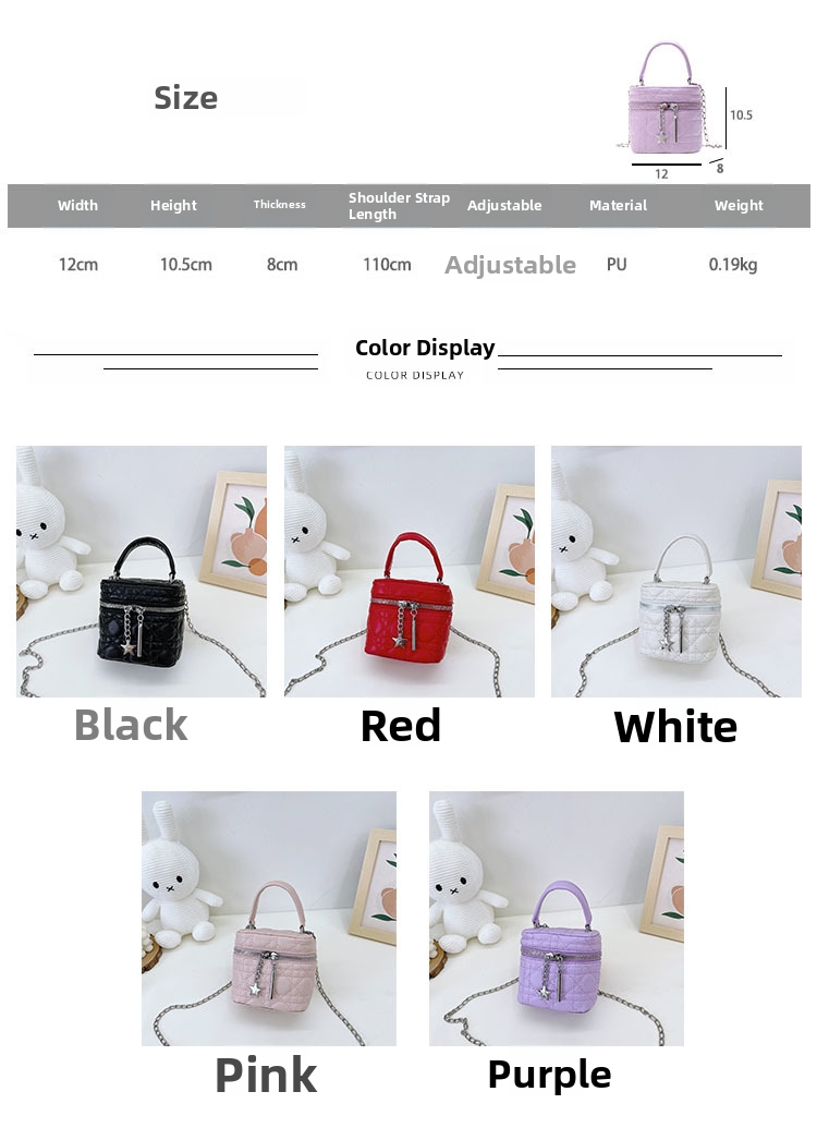 Bolsa transversal infantil com bordado de diamante_voghion.com