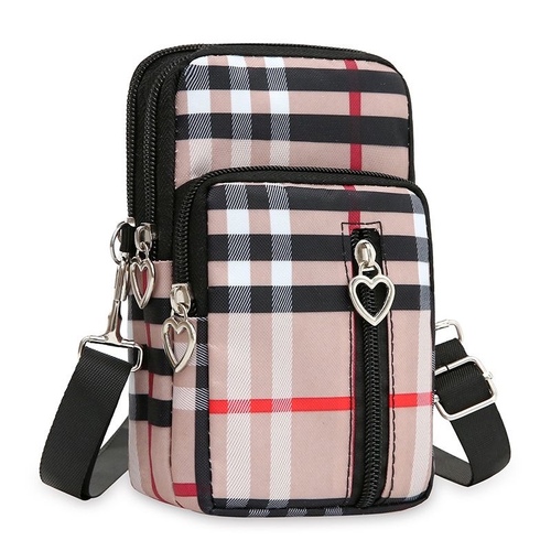 New women's phone bag with three layers, shoulder bag, crossbody bag, travel daily matching cloth bag, arm bag, wrist bag