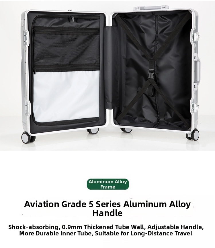 Rolling Suitcase With Aluminum Frame And Combination Lock_voghion.com
