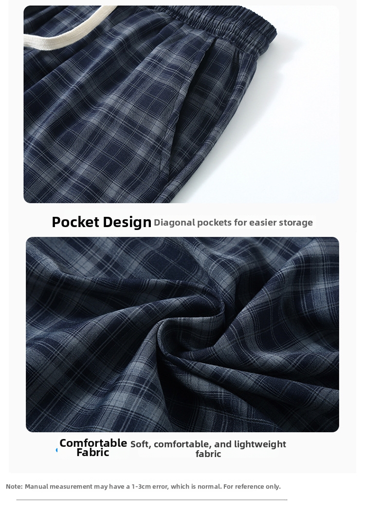 Classic Plaid Casual Shorts For Men Beach Quick Drying Faux Linen Loose Fitting Mid Length Summer Trendy Athletic Shorts_viptrois.com