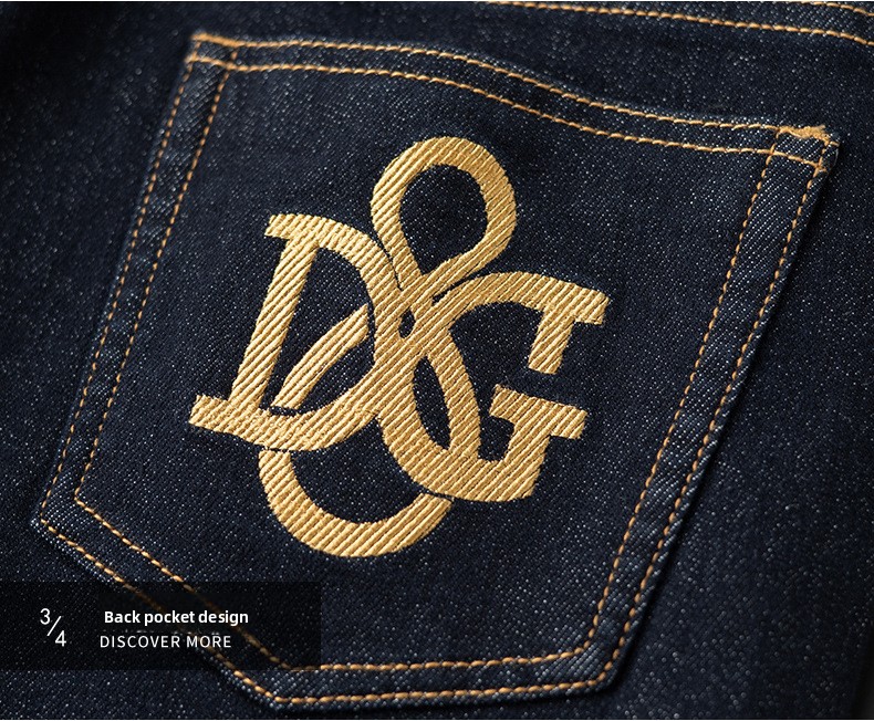 Autumn And Winter New Business Slim-fit Straight Men's Pants Versatile Casual Blue Jeans_mkmklike.com
