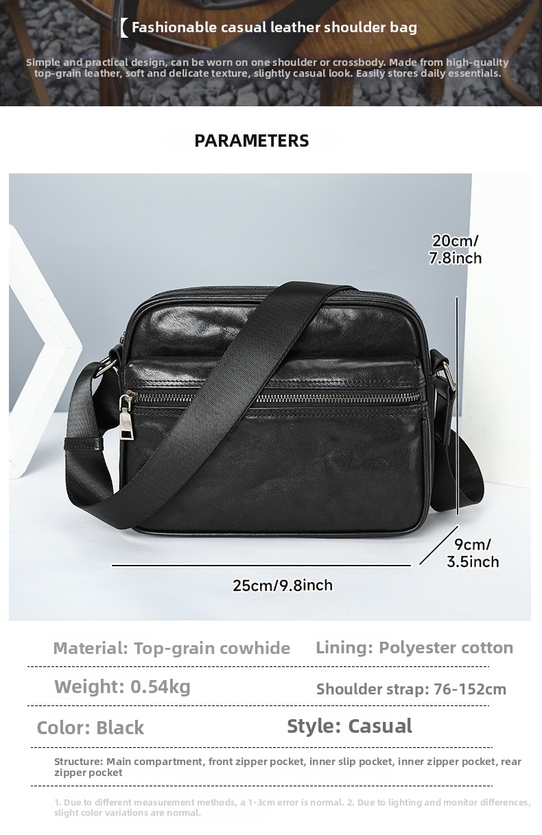 Borsa a tracolla uomo in vera pelle design orizzontale_voghion.com