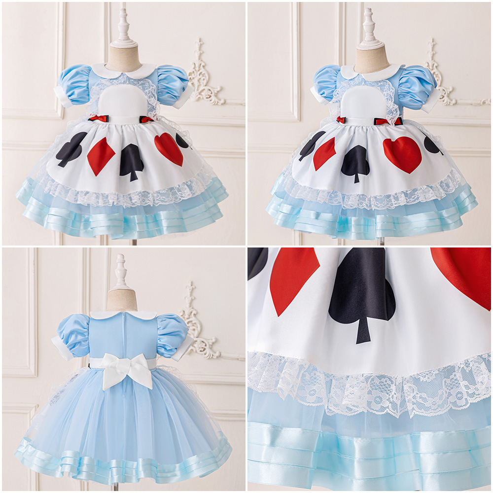 Vestito da principessa per bambina – abito celeste in cotone_voghion.com