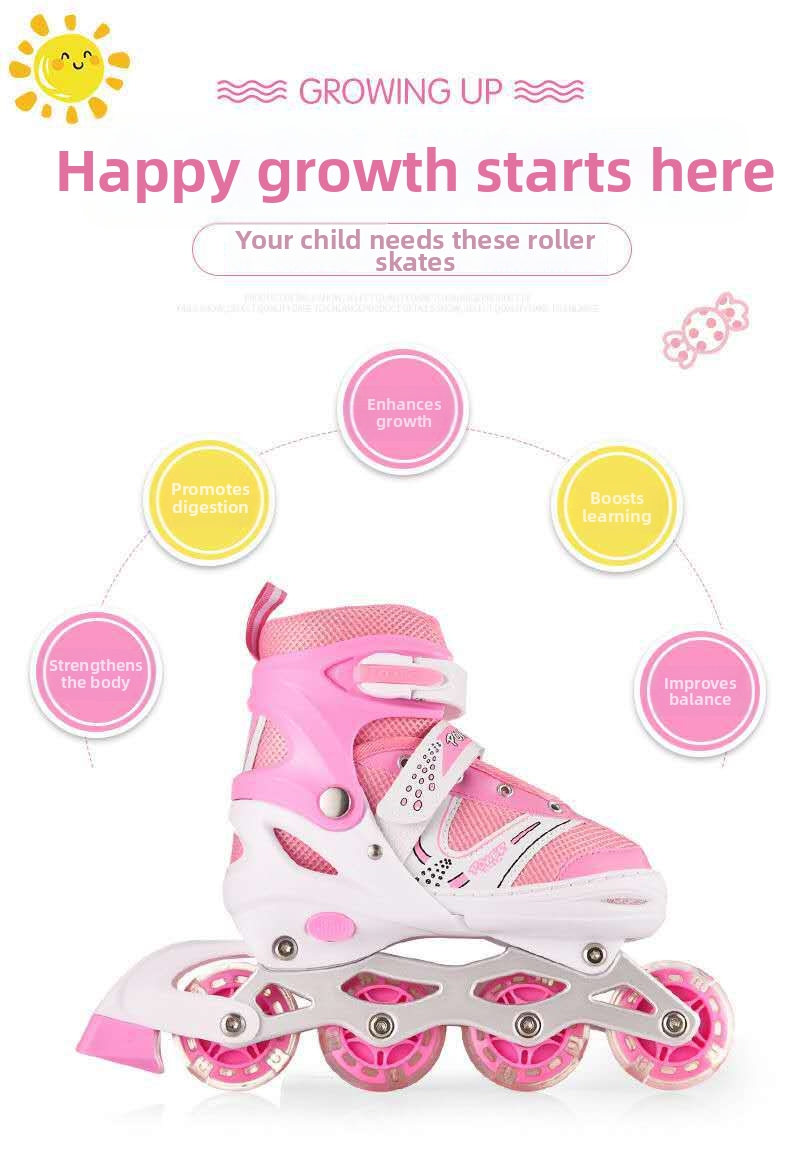 Patins à roulettes pour enfants garçons et filles avec roues lumineuses_voghion.com
