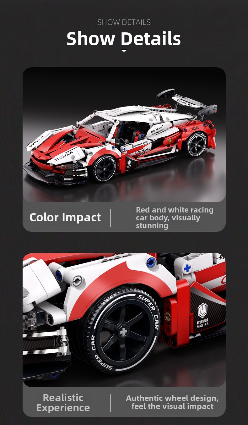 Remote Control Racing Car Building Blocks Plastic Model Kit_voghion.com