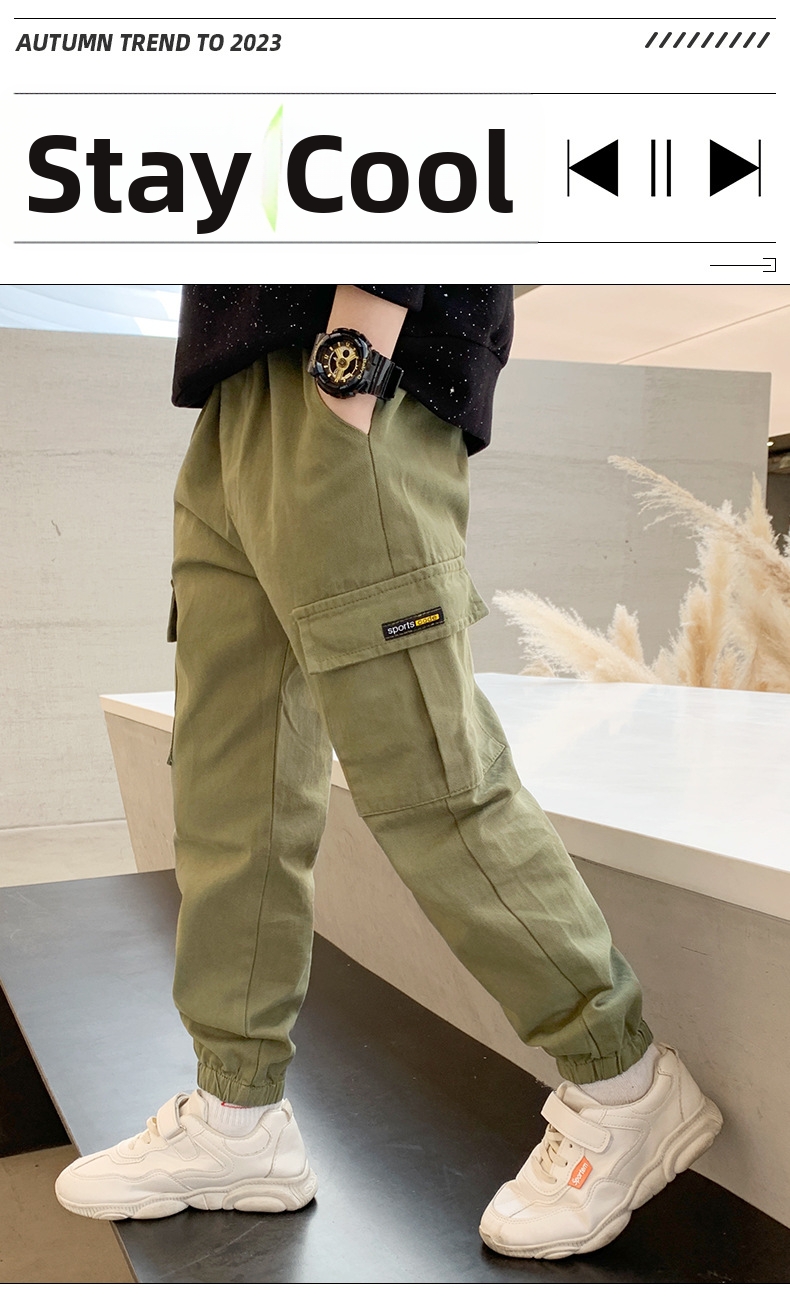 Pantalon cargo sport pour garçon pantalon printemps décontracté_voghion.com