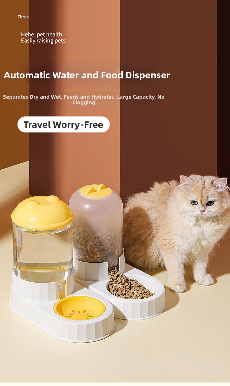 Automatic Cat Feeder And Water Dispenser Cloud Shape For Pets_voghion.com