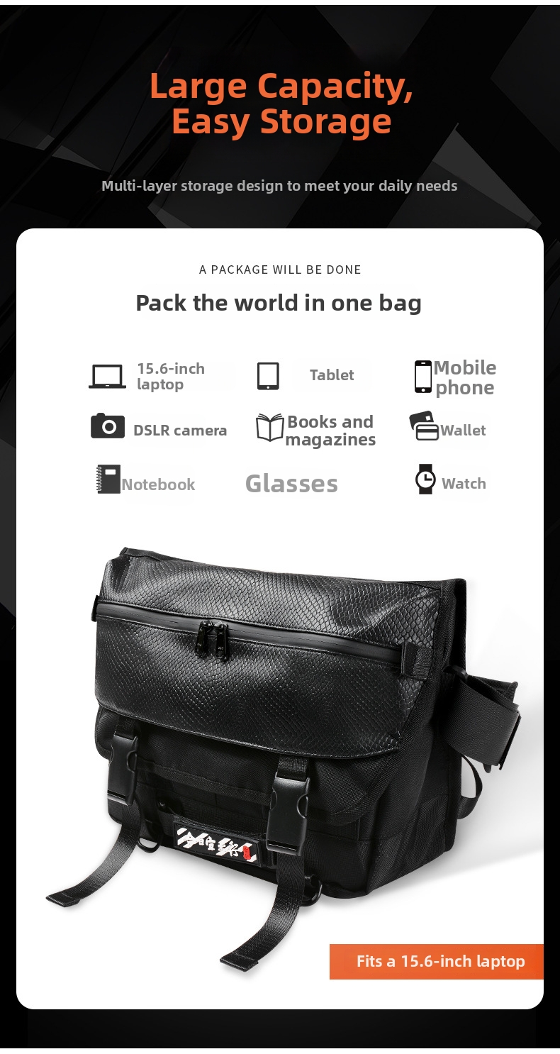 Men's Motorcycle Riding Crossbody Bag Waterproof Motorbike Backpack Commuter Shoulder Bag Rider Gear_voghion.com