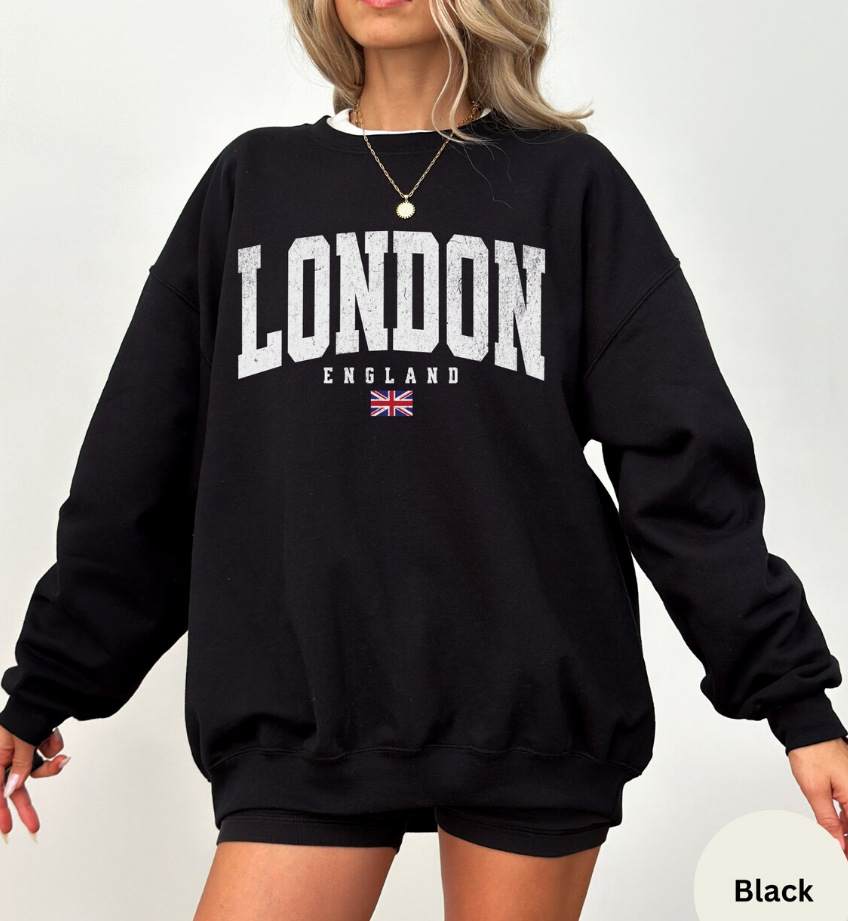 Women's Large Letter Print Pullover Sweatshirt Casual Loose Long Sleeve Top For Autumn Winter European American Style_ecoleips.com