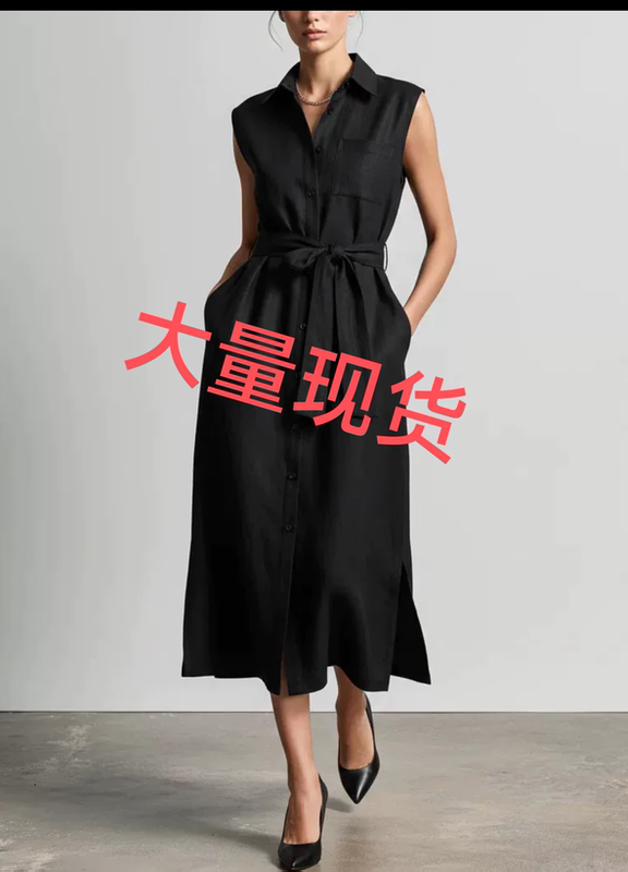 2026 Summer Cross-Border Amazon Wholesale Dropshipping Stylish Commuter Single-Breasted Shirt Dress Summer 2026 Summer Cross-Border Amazon Wholesale Dropshipping Stylish Commuter Single-Breasted Shirt Dress Summer