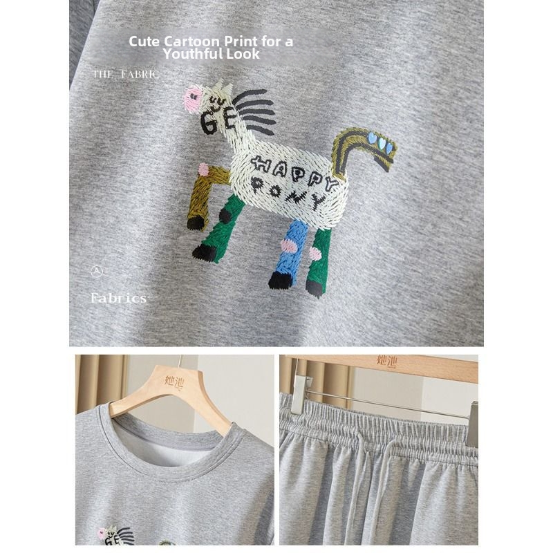 Plus Size Women's Fashion Set Short Sleeve T-Shirt And Shorts Simple Sporty Casual Two Piece Set New_ecoleips.com