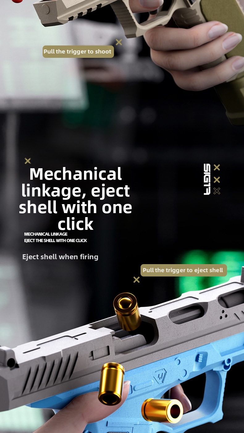 SIG17 Glock pistool replica met patroonuitwerper, zacht pistool, mechanisch automatisch vuurwapen, gevechtsmodel, kinderspeelgoed_voghion.com