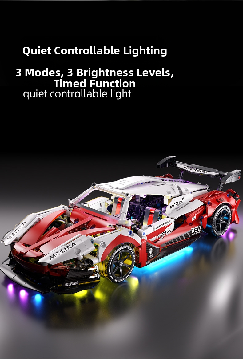Remote Control Racing Car Building Blocks Plastic Model Kit_voghion.com