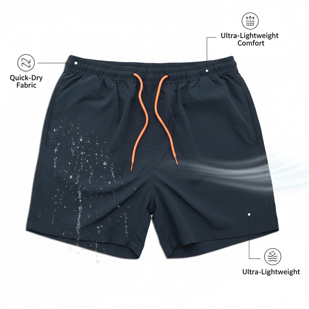 Men's Nylon Swim Trunks Quick Drying Sun Protective Beach Shorts Anti Embarrassment Hot Spring Swimming Gear Swimsuit_voghion.com