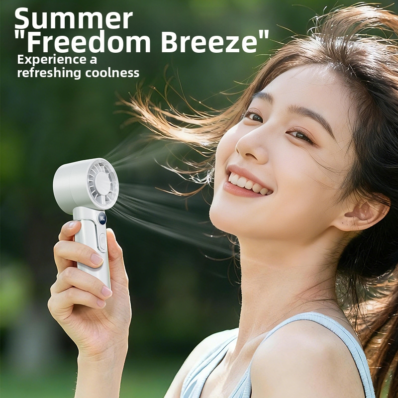 High Speed Handheld Fan Mini Portable Outdoor Turbine Fan With 100 Speed Digital Display Quiet Home Appliances_voghion.com