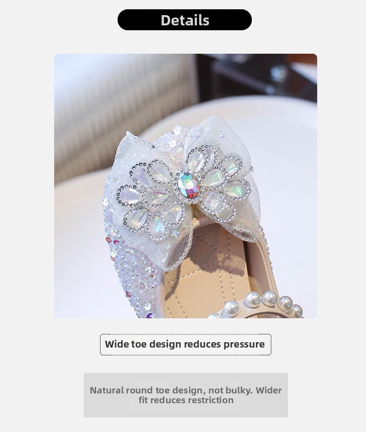 Glitzernde Prinzessin Ballerinas Für Mädchen Mit Schleife, Weich_voghion.com