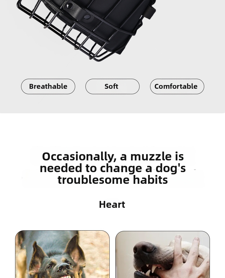 Dog Muzzle Training Supplies Anti Bite Pet Equipment For German Shepherd Muzzle Protector_voghion.com