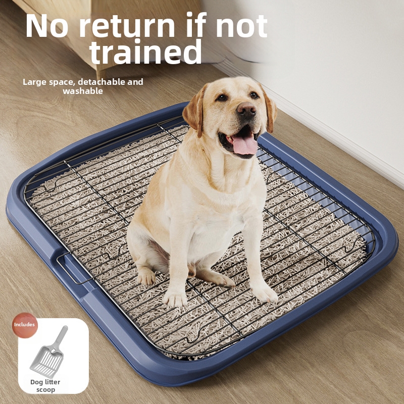 Extra großes Hunde-WC aus Drahtgeflecht, leicht zu reinigen, trittfest, kotsicher, für mittlere und kleine Größen_voghion.com