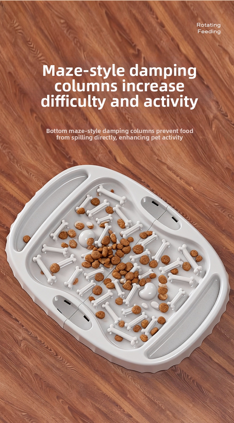 Interactive Slow Feeder Dog Bowl Rolling Pet Puzzle Toy_voghion.com