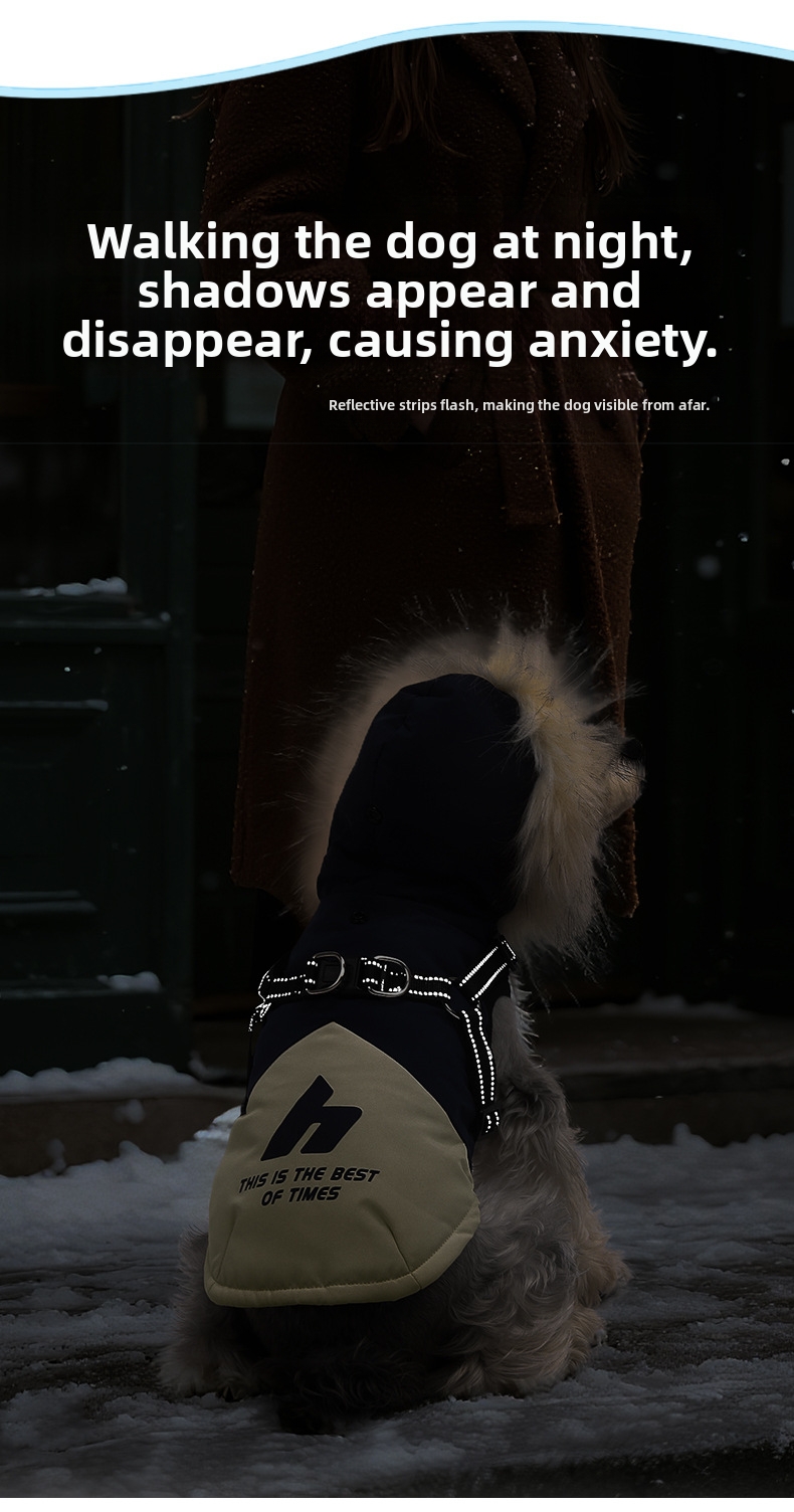 Winter Dog Hooded Jacket Fleece Lined Windproof Pet Parka Warm_voghion.com