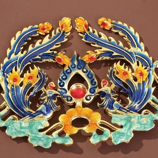 Diy alloy accessories cloisonne oil drop accessories rosefinch face with hanging ring hairpin headdress accessories