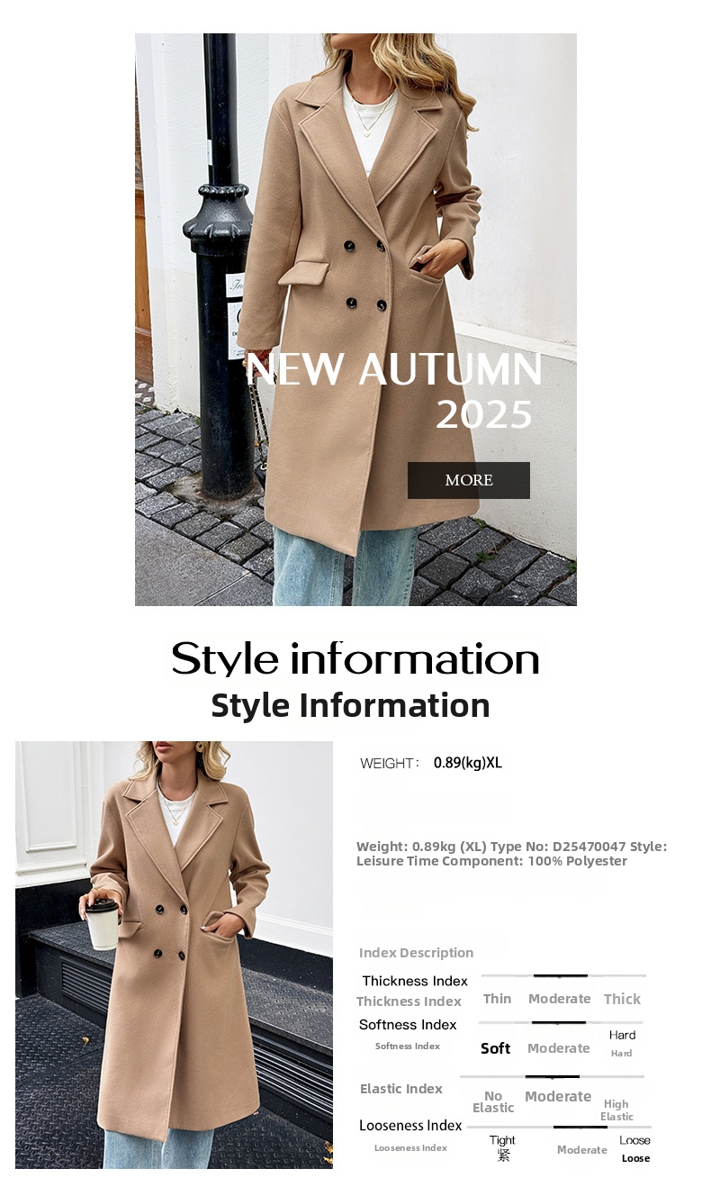 Women's Double Breasted Trench Coat - Classic Elegant Lightweight_voghion.com