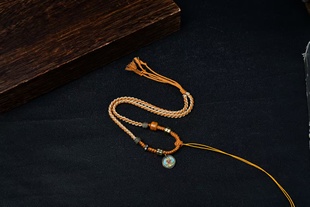 Vintage Copper Accessories Necklace Xizang Style Braided Rope Hand Rub Cotton Pendant Rope Vintage Xizang Style Braided Rope