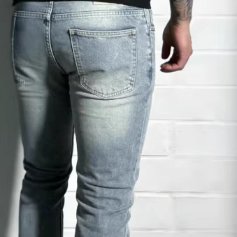 Men's Clothing Retro Slim Fit Men's Blue Jeans Versatile Simple Skinny Denim American Style_mkmklike.com
