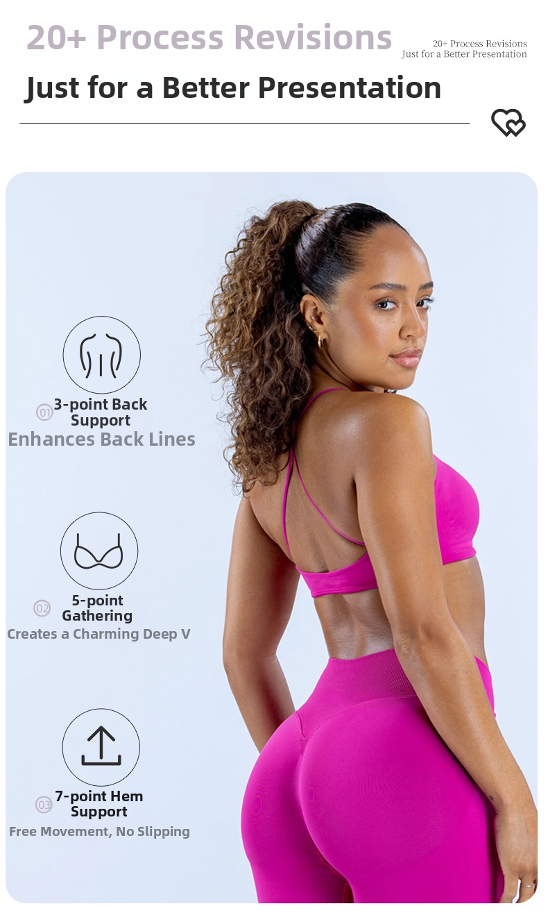High Elastic Matte Thin Fitness Bra Crossback Spaghetti Strap Seamless Shoulder Sports & Outdoor Clothing For Women_desvips.com