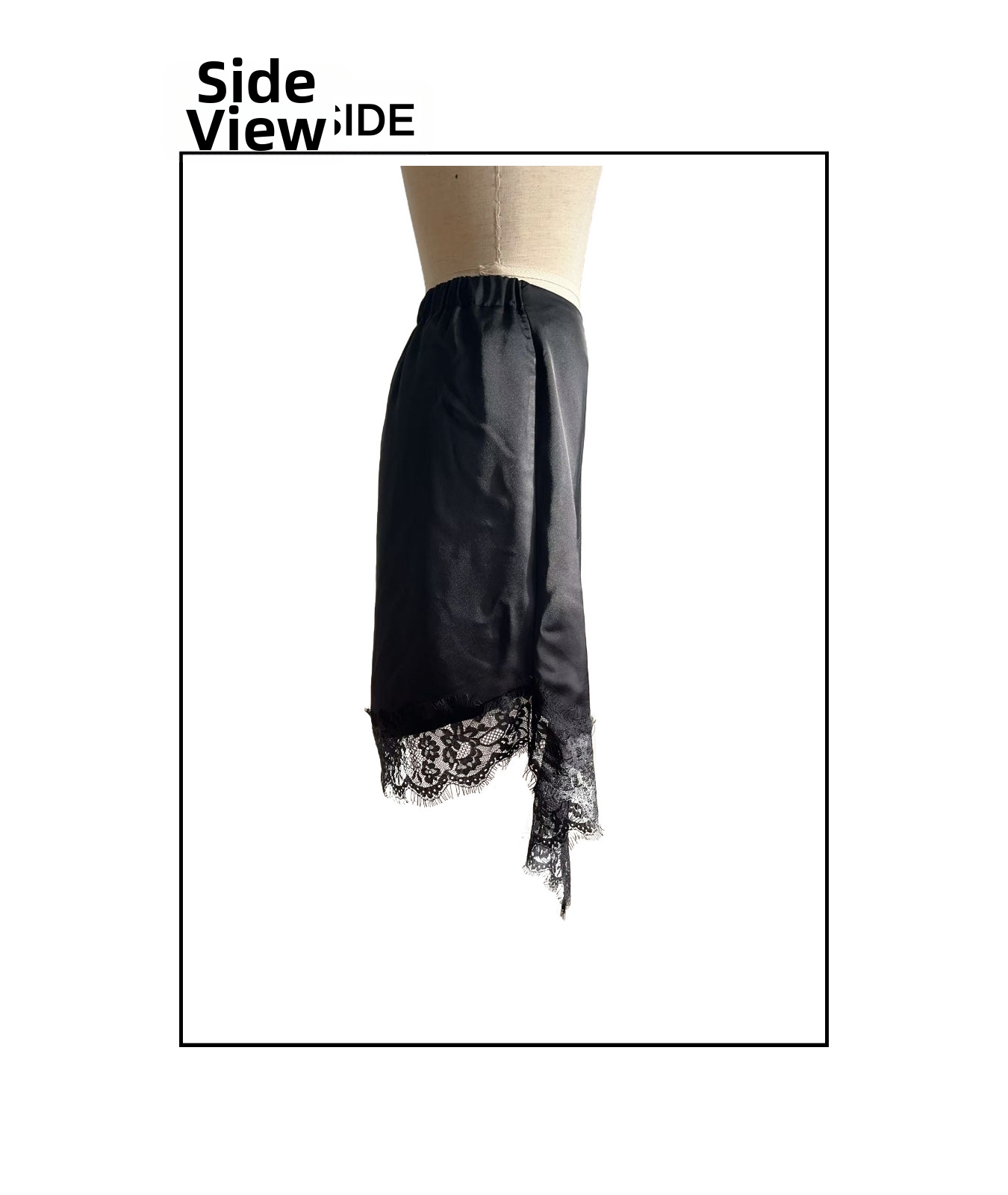 Silk Slim Fit A-Line Skirt Lace Trimmed Snowflake Design Irregular Style New Arrival Women's Bottoms_ecoleips.com
