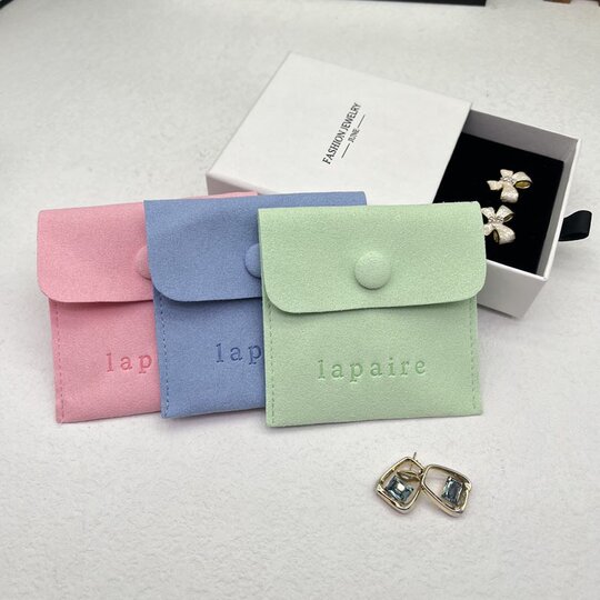 New Snap Button Jewelry Flip Bag Fashion Trend Jewelry Jewelry Bag Microfiber Bag Jewelry Jewelry Flip Super Fiber