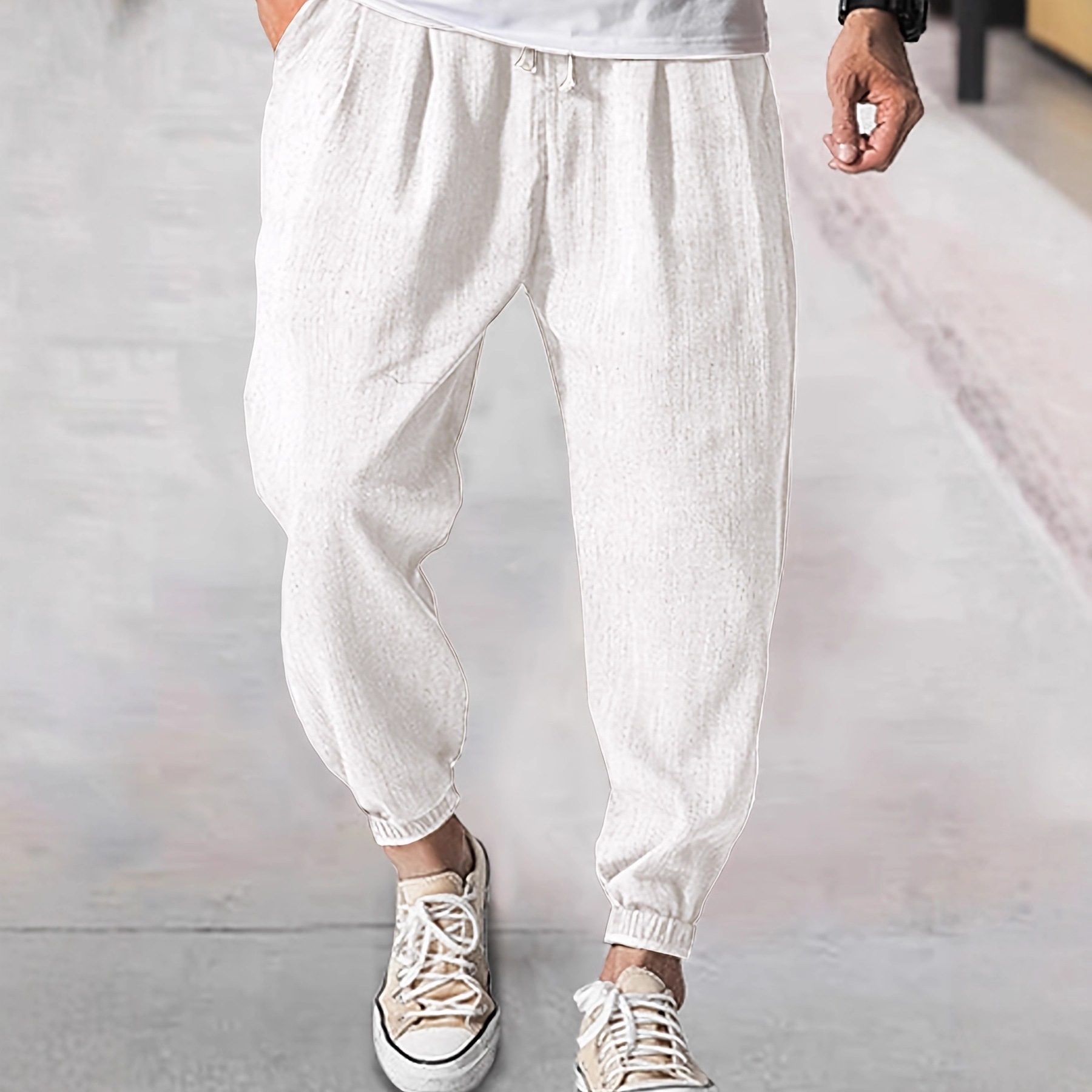 Men's Summer Casual Loose Fit Breathable Drawstring Joggers With Multiple Pockets In 14 Colors Relaxed Fit With Versatile Cuff_viptrois.com
