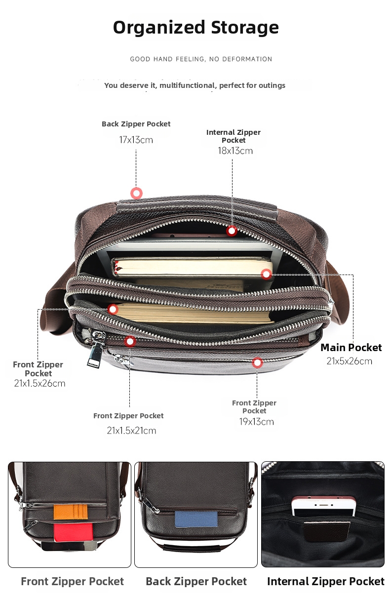 Men's Leather Crossbody Bag Large Capacity Vertical Shoulder Bag_voghion.com