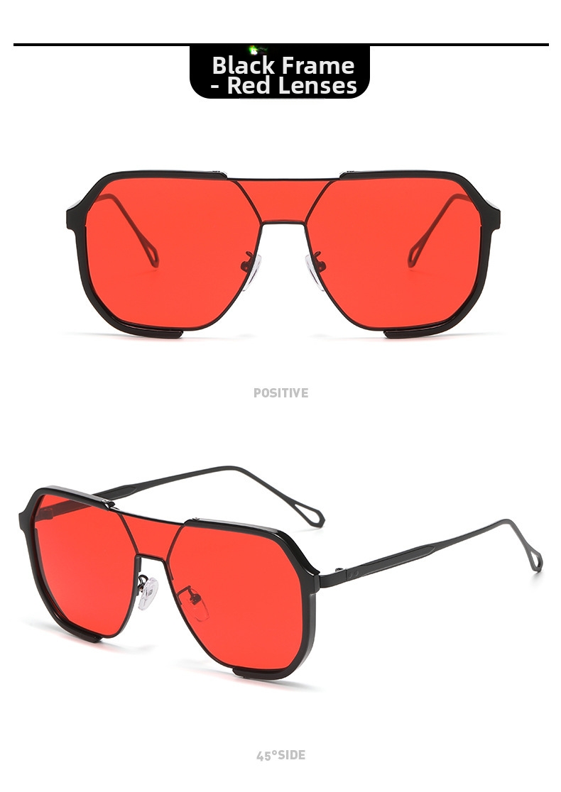 Sunglasses For Men Double Bridge Large Frame Driving Uv Protection_voghion.com