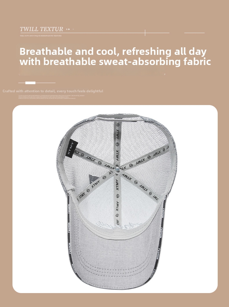 Men's Summer Sun Protection Baseball Caps Casual Hard Top Embroidered Letter Duckbill Hats_voghion.com