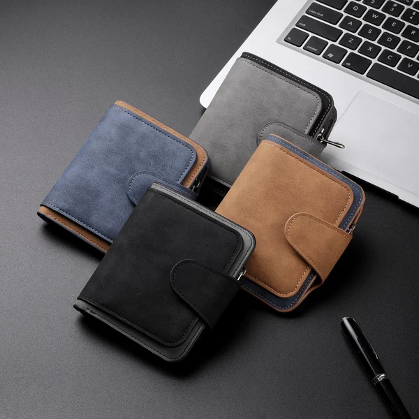 New Korean-style fashion men's wallet, short design with multiple card slots, vintage simple coin purse, women's bag, cross-border in-stock