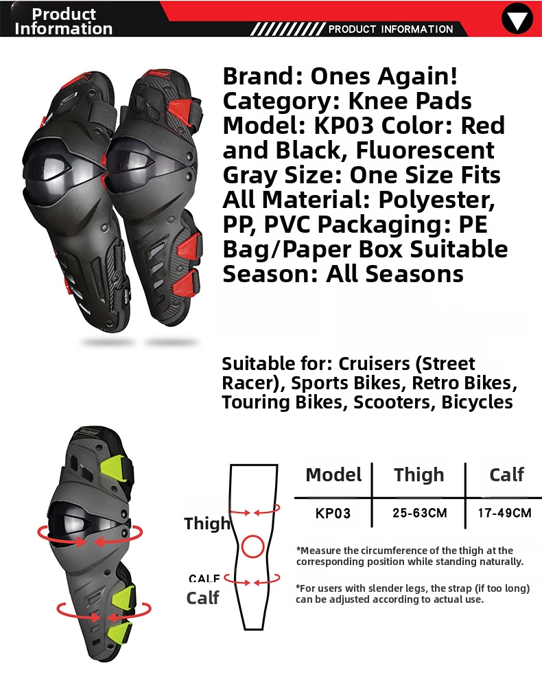 Motorcycle Knee And Elbow Pads Windproof Protective Gear Set_voghion.com