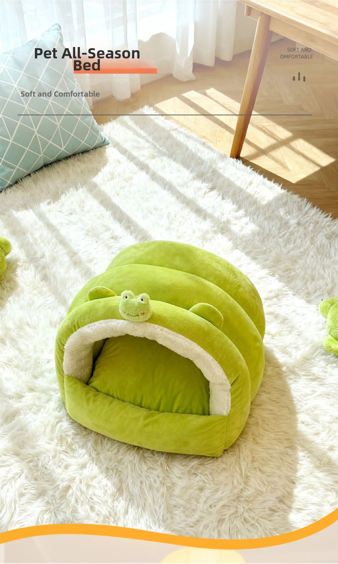 Checkered Warm Enclosed Cat Bed And Pet Sleeping Bag For Small Dogs_voghion.com