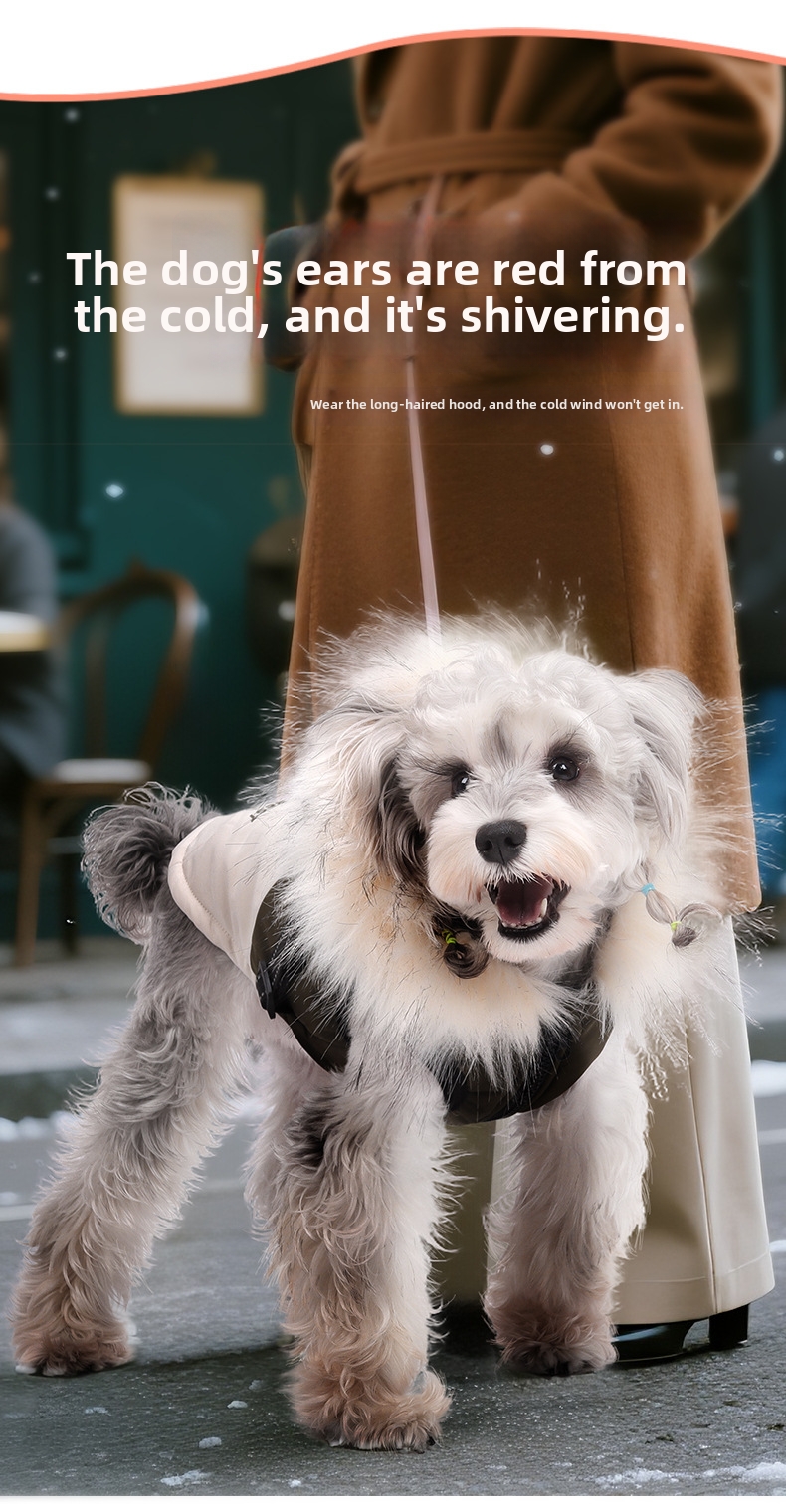Winter Dog Hooded Jacket Fleece Lined Windproof Pet Parka Warm_voghion.com