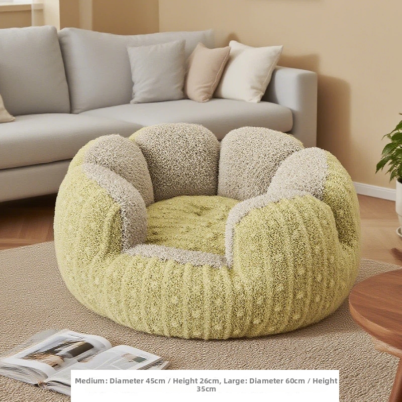 Thickened Warm Round Cat Bed Autumn Winter Dog Bed Cactus Sleeping Mat Pet House Cozy Cat Sleeping Bag For Small Medium Dogs_voghion.com