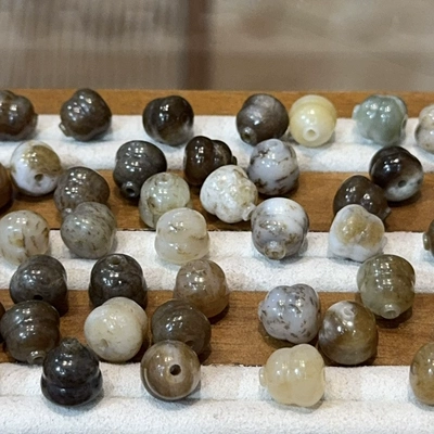 Qiemu Sugar Hetian Jade Gourd Accessories Handmade DIY Small Pendant Bracelet Spacer Beads Accessories (Zərgərlik ara hissələri)