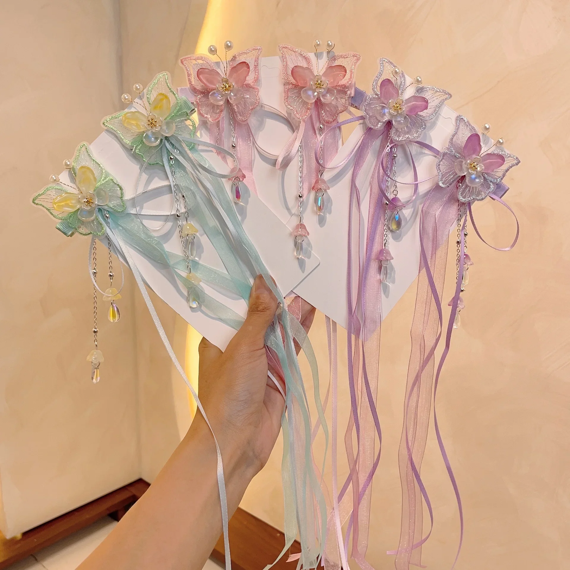 Children's hairgrip, Hanfu, hair accessory with tassels, Chinese style